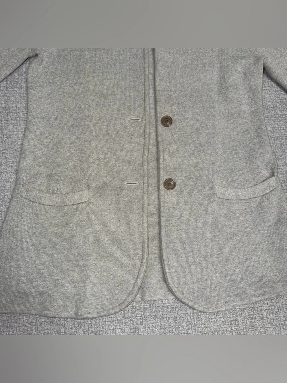 J. Crew Mercantile Gray Cotton Sweater Blazer Blazerette - Picture 3 of 11